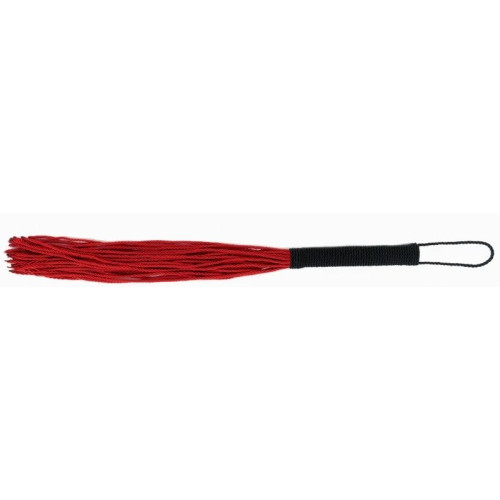 Красная плеть-флогер с черной ручкой - 50 см. (красный с черным)