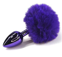 Фиолетовая анальная пробка с заячьим хвостиком (фиолетовый)