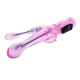 Розовый вибратор с анальным и клиторальным отростками Intimate Tease - 22 см. (розовый)
