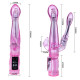 Розовый вибратор с анальным и клиторальным отростками Intimate Tease - 22 см. (розовый)