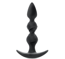 Черная витая пробка-елочка с ограничителем - 16 см. (черный)