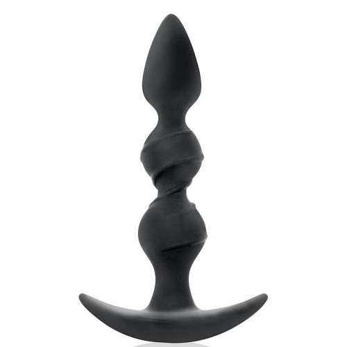 Черная витая пробка-елочка с ограничителем - 16 см. (черный)