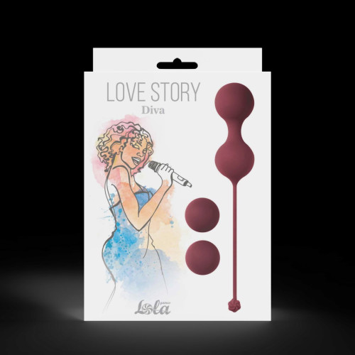 Набор бордовых вагинальных шариков Love Story Diva (бордовый)