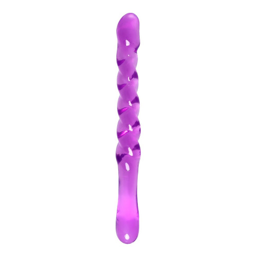 Фиолетовый двусторонний фаллоимитатор Tanza - 27,5 см. (фиолетовый)