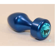 Синяя анальная пробка с голубым кристаллом - 7,8 см. (голубой)