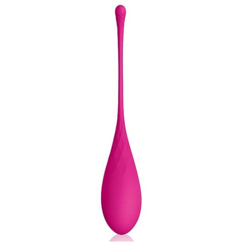 Розовый каплевидный вагинальный шарик со шнурочком (розовый)