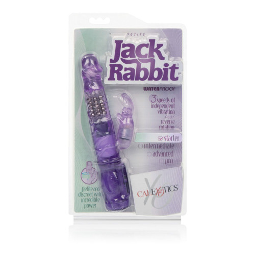 Фиолетовый вибромассажер Petite Jack Rabbit - 24 см. (фиолетовый)