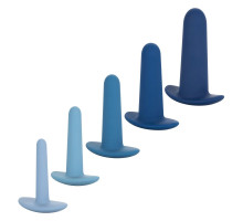 Набор из 5 анальных расширителей They-ology 5-Piece Wearable Anal Training Set (голубой с синим)