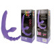 Фиолетовый безремневой страпон с анальным отростком и вибрацией - 15 см. (фиолетовый)