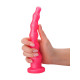 Розовый удлинённый анальный стимулятор с шариками - 22 см. (розовый)