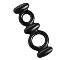 Двойное эрекционное кольцо Dual Stretch To Fit Cock and Ball Ring (черный)