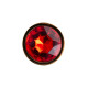 Золотистая гладкая коническая анальная пробка с красным кристаллом - 7 см. (красный)