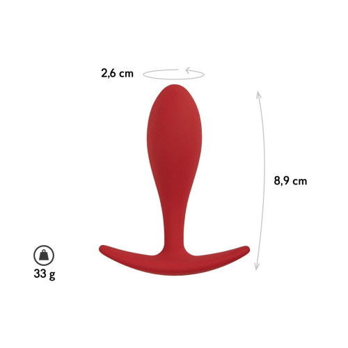 Бордовая анальная пробка Lito M - 8,9 см. (бордовый)