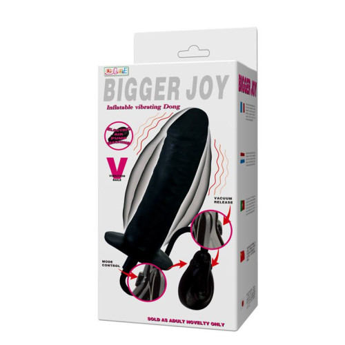Расширяющийся вибратор Bigger Joy - 15,5 см. (черный)