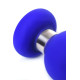 Синяя силиконовая анальная втулка с ограничителем - 13 см. (синий)