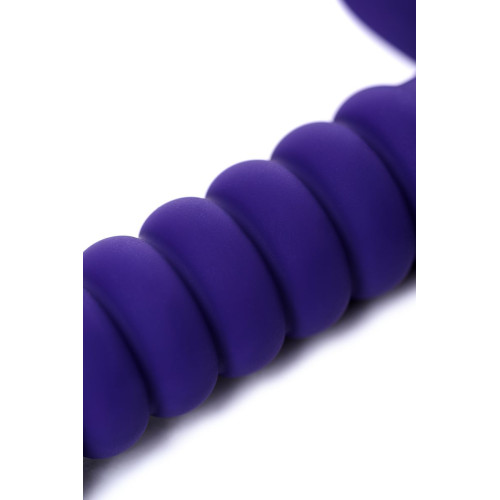Силиконовый рельефный анальный вибратор - 14 см. (фиолетовый)