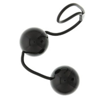 Чёрные вагинальные шарики на мягкой сцепке GOOD VIBES PERFECT BALLS (черный)