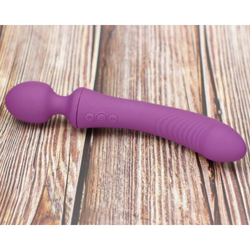Фиолетовый двусторонний вибратор - 23,5 см. (фиолетовый)
