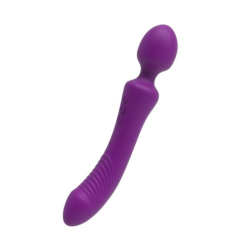 Фиолетовый двусторонний вибратор - 23,5 см. (фиолетовый)