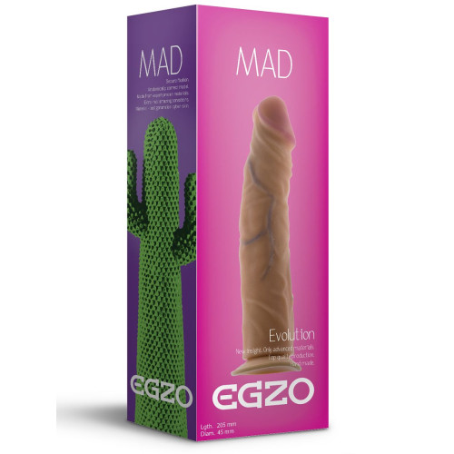 Реалистичный фаллоимитатор без мошонки Mad Cactus - 20,5 см. (телесный)