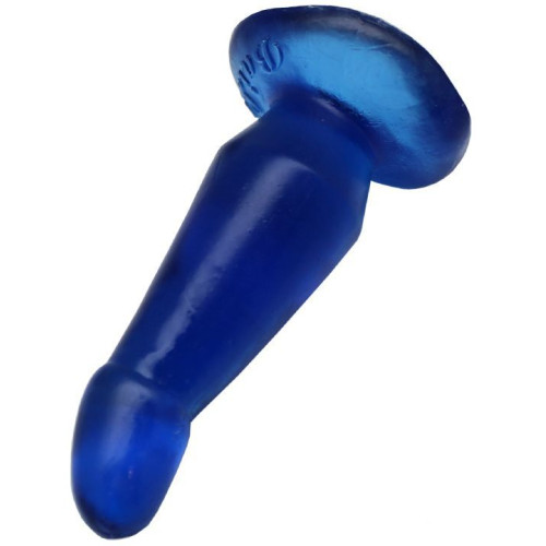 Синяя гелевая изогнутая анальная пробка - 13 см. (синий)