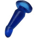 Синяя гелевая изогнутая анальная пробка - 13 см. (синий)