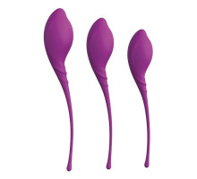 Набор из 3 фиолетовых вагинальных шариков PLEASURE BALLS & EGGS KEGEL EXERCISE SET (фиолетовый)