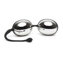 Серебристо-черные вагинальные шарики Inner Goddess Silver Jiggle Balls (серебристый с черным)