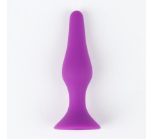 Фиолетовая коническая силиконовая анальная пробка Soft - 13 см. (фиолетовый)