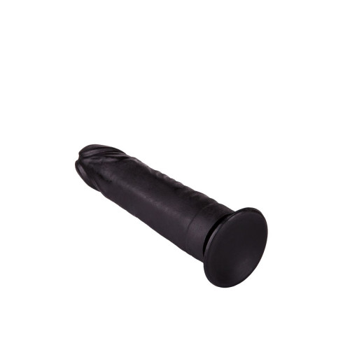Чёрный фаллоимитатор на подошве-присоске - 17,5 см. (черный)