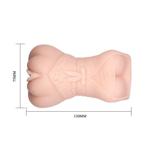 Мастурбатор-вагина с эффектом смазки в виде женской фигурки (телесный)