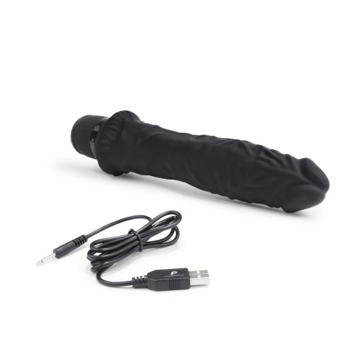 Черный вибратор-реалистик 8  Girthy Realistic Vibrator - 24,5 см. (черный)