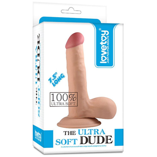 Телесный фаллоимитатор 7.5  The Ultra Soft Dude - 18 см. (телесный)