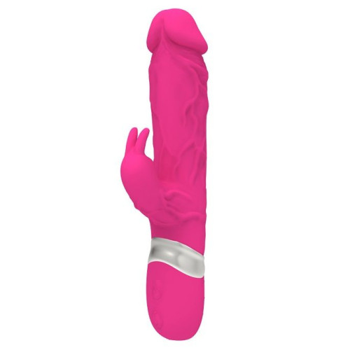 Розовый реалистичный вибратор-кролик - 23 см. (розовый)