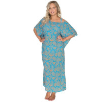 Длинное свободное пляжное платье (голубой|L-XL)