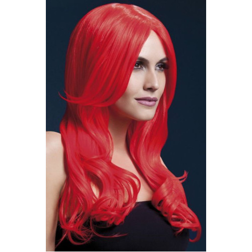 Красный парик с длинной челкой Khloe (красный|S-M-L)