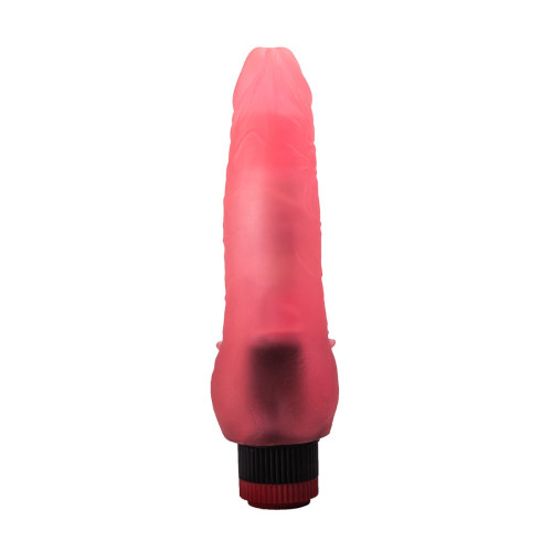 Розовый гелевый вибратор с шипами у основания - 17,8 см. (розовый)