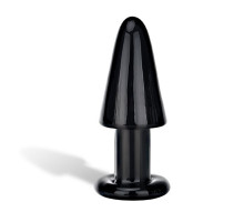 Черная стеклянная анальная втулка - 12,5 см. (черный)