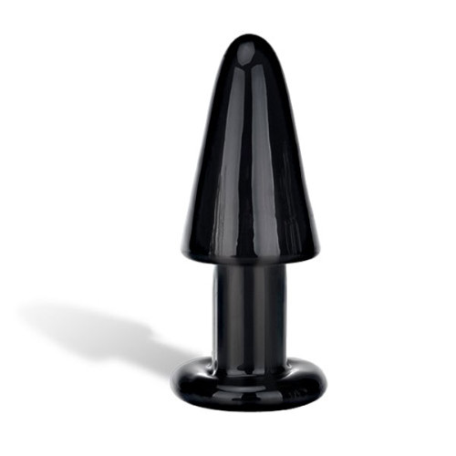 Черная стеклянная анальная втулка - 12,5 см. (черный)