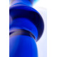 Синяя стеклянная анальная втулка - 13,5 см. (синий)