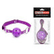 Фиолетовый кляп-шарик на регулируемом ремешке с кольцами (фиолетовый)